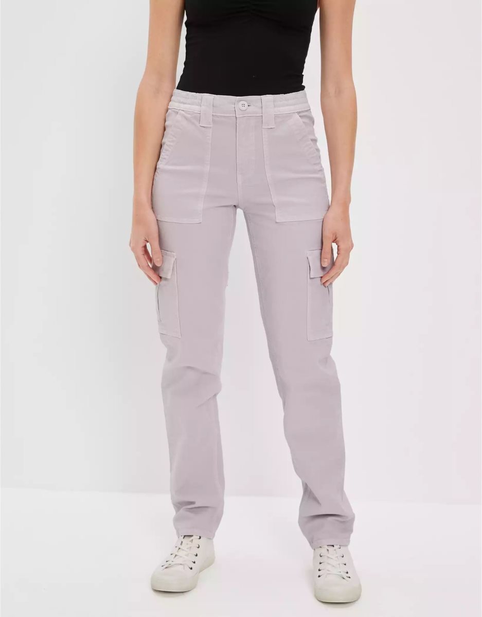 Pantalon American Eagle AE Stretch Cargo Droit Violette Femme | AIO-52050974